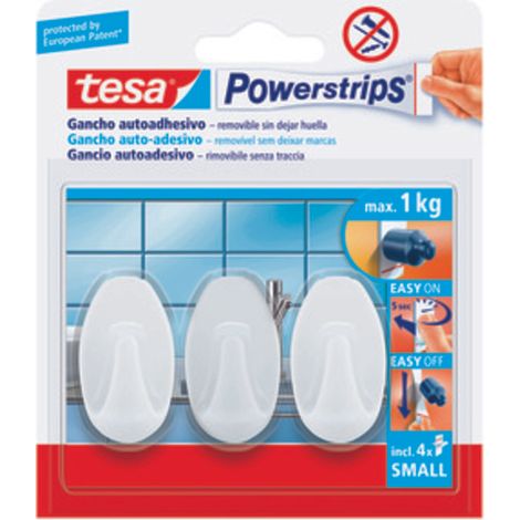 GANCIO ADESIVO TESA POWERSTRIPS PICCOLO B.CO 3 PZ- TESA- 6,0 confezione