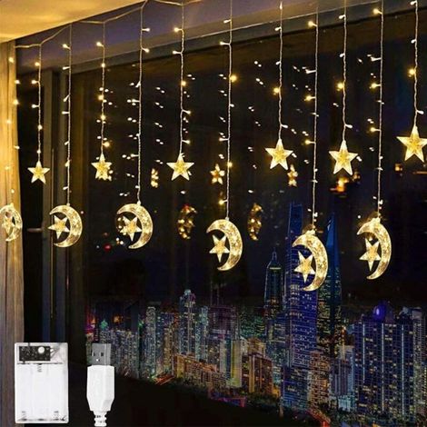 LED-Lichterketten für Fenster, Mond- und Sternenlichterketten, Lichterketten für Weihnachts-, Hochzeits-, Party- und Schlafzimmerdekoration – Fei Yu (1/5)