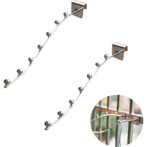 Set di 2 mini stendibiancheria in acciaio inox per balcone, terrazzo, giardino e ringhiere. (1/5)