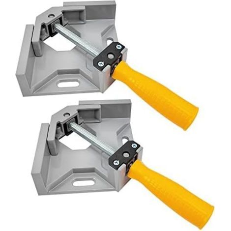 Équerre de serrage - Lot de 2 - Équerre de serrage adaptée au soudage - Équerre à angle droit (90°) - Convient pour le bois, le métal et le verre (1/5)