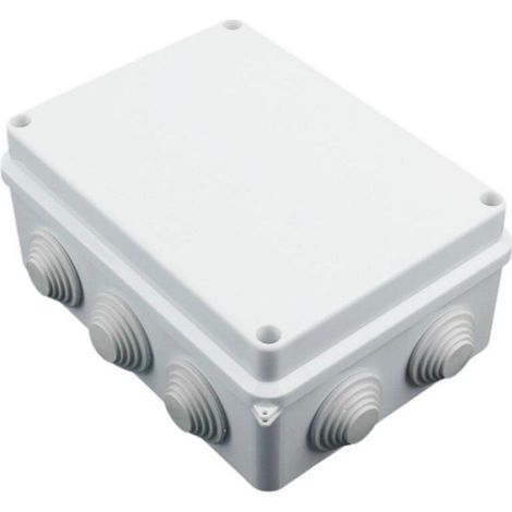 Boîte à bornes Coffret de distribution électrique Boitier étanche IP65 Couvercle avec vis Avec cônes 150x110x70 Gris (1/5)