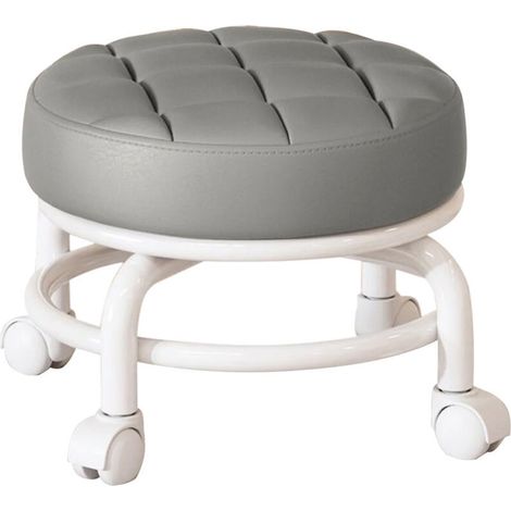 Tabouret Bas à Roulettes Multifonctionnel - JINFGERNE - Siège Roulant Idéal pour la Maison, le Bureau, le Garage ou l'Atelier - Compact et Élégant en Gris (1/5)