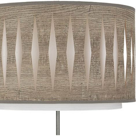 Sobremesa Alto Alexandra 1xe27 Niquel/madera Gris 61x30x30 Cm (1/2)