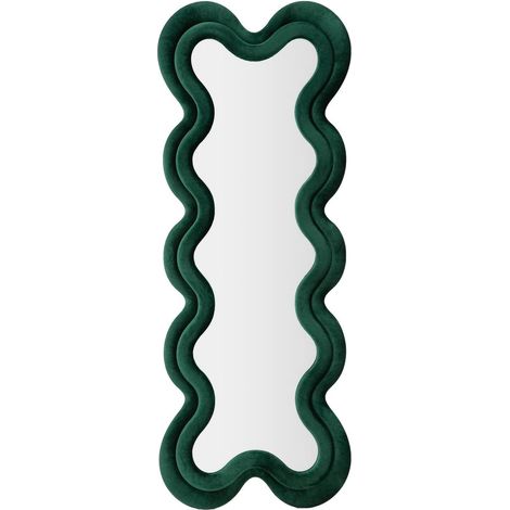 Dmora - Specchio Lari, Specchiera, Articolo d'arredo a muro, Decorazione con specchio, 58x4 h160 cm, Verde