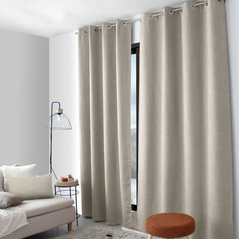 Rideau thermique BLIZZARD – Velours chenillé doublé polaire 140x240cm - 140x240cm - Naturel (1/2)