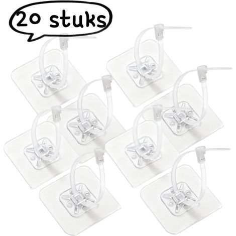 Kit de 20 pièces - Sangles anti-basculement pour meubles - Dispositif anti-basculement pour meubles à chaussures (sans perçage) - Attaches-câbles pour une gestion des câbles sans joint apparent - Carr (1/5)