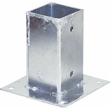Support poteau à visser – Acier galvanisé – Platine 150x150mm – Fixation par 8 trous – Hauteur 150mm pour poteaux en bois carrés –