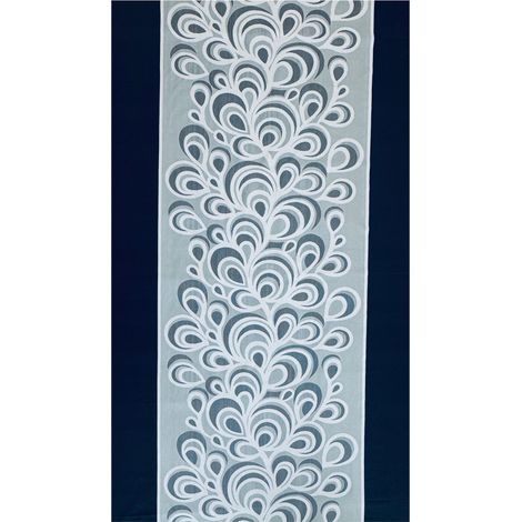 Pannello per tenda in jacquard, motivo pavone bianco, 90 cm di larghezza, 180 cm di altezza