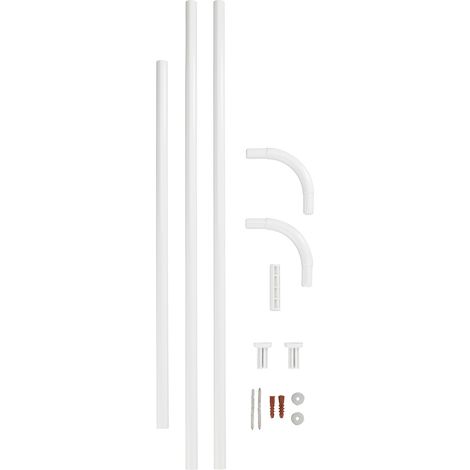 Wenko – Barre de douche d'angle universelle – Longueur adaptable 70-90 cm – Aluminium inoxydable 20mm – Matériel de fixation inclus – Blanc