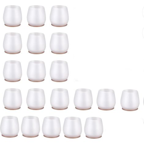20PCS Stuhl Bein Protektoren Kappen Protector Abdeckungen Transparent Runde Anti-lärm XS Fit