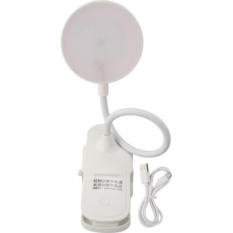 Flexible Gooseneck LED Desk Lamp with 3 Modes, Adjustable Brightness Clip, Rechargeable for Study, Office, Dormitory (1/5)