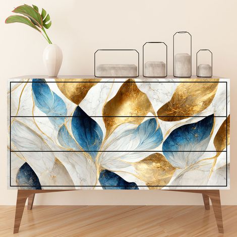 Stickers meuble - Feuilles Design - 20 x 40 cm - Adhésif BRILLANT (1/3)