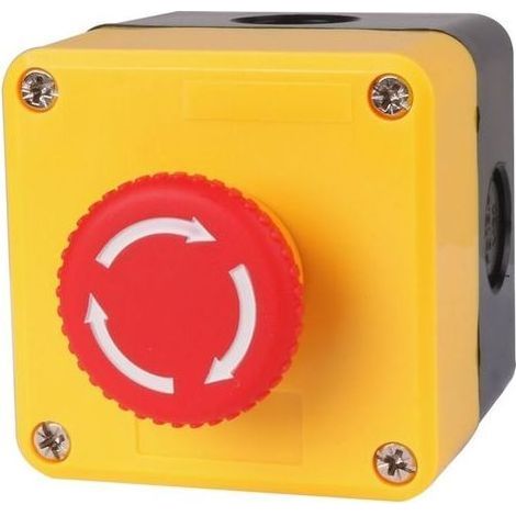Bouton d''arrêt d''urgence coup de poing,Un bouton d'arrêt d'urgence + capot de protection transparent