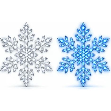 New 12PCS LED Snowflake Wall Lights - Adhesive Winter Wonderland Christmas Decoration Home Decor - Blue and White Mixed Colors with Remote Control - 6PCS