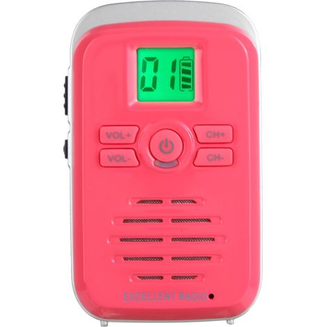 Talkie-walkie sans fil Q3 FM ABS Mini 110-240 V 400-470 MHz étanche ultra-fin, radio bidirectionnelle, prise européenne rouge (1/5)
