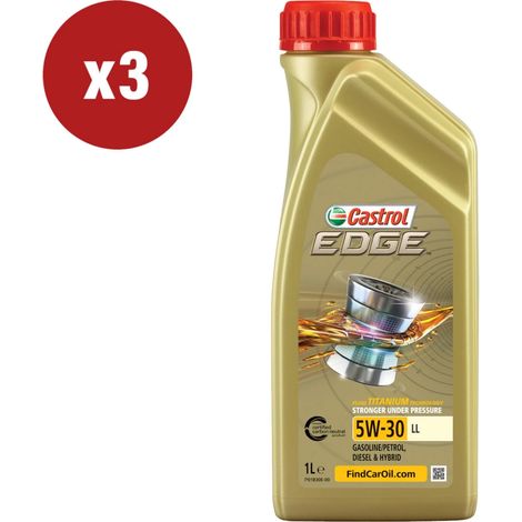 3 pezzi olio castrol edge 5w-30 ll titanium 1l