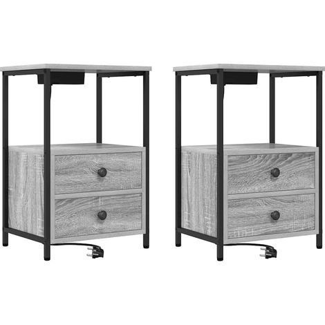 Maison Exclusive - Nachttisch 2 pcs Graues Sonoma 40 x 31 x 60 cm