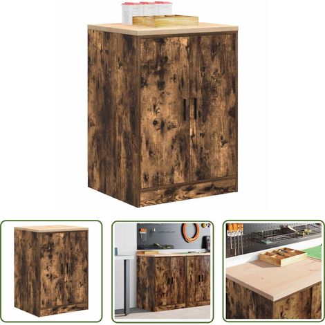 vidaXL Armoire de rangement de garage chêne fumé 60x51x85 cm bois pin (1/5)