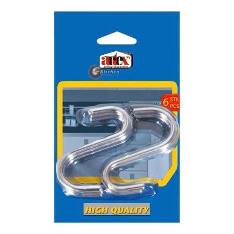 Set 6 Ganci Multiuso Esse Artik in Metallo Cromati Artex