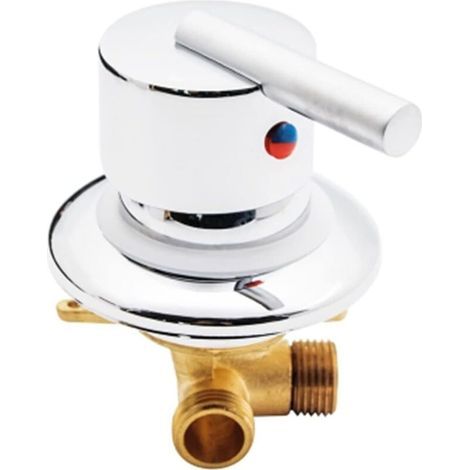 Mitigeur d'eau froide et chaude à sortie unidirectionnelle filetage / intubation laiton galvanoplastie inverseur de robinet de douche pour salle de douche grand trou, cartouche en céramique, support u (1/4)