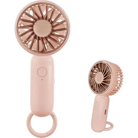 Mini-Handheld-Ventilator, leistungsstarker Desktop-Ventilator mit Schnalle, leichter USB-Ventilator, (Couleur rose) (1/4)