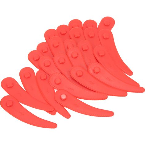25 Stück Rasentrimmermesser aus flexiblem ABS-Kunststoff für schnelles Schneiden, passend für Bosch-Rasenmäher (rot) (1/5)