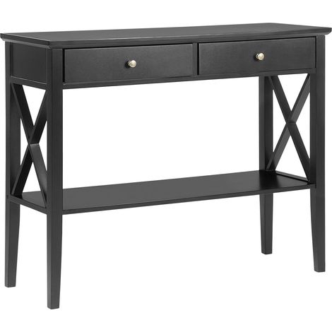 Tavolino consolle nero con 2 cassetti Avenue