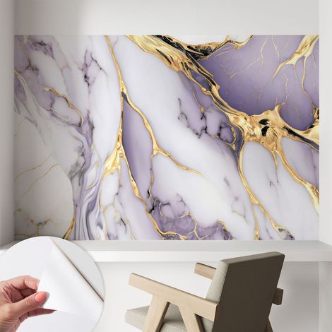 Papier peint adhésif décoratif avec colle pour salon chambre à coucher et bureau Design moderne et facile à poser Marbre abstrait 104x70 cm (1/5)