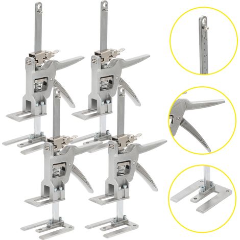Randaco Set da 4 sollevatori per mobili con scala graduata, regolazione fine 0-145 mm, portata fino a 150 kg (1/5)