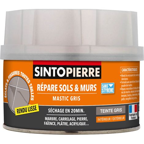 Répare sols et murs gris (ardoise, marbre, pierre bleue, béton ciré) 280g Gris SINTO
