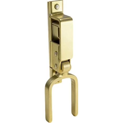 Verrou De Portail à Verrouillage Instantané - Acier Résistant à la Rouille - Mécanisme à Ressort Automatique - Pour Portail Bois Métal - Finition Laiton (1/5)
