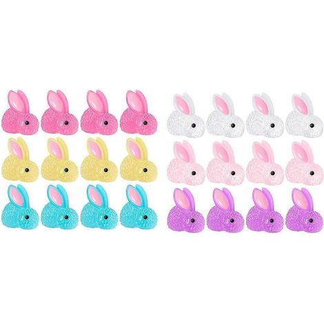 Ensemble de 60 statues de lapins phosphorescentes, décorations de cochons pour gâteaux
