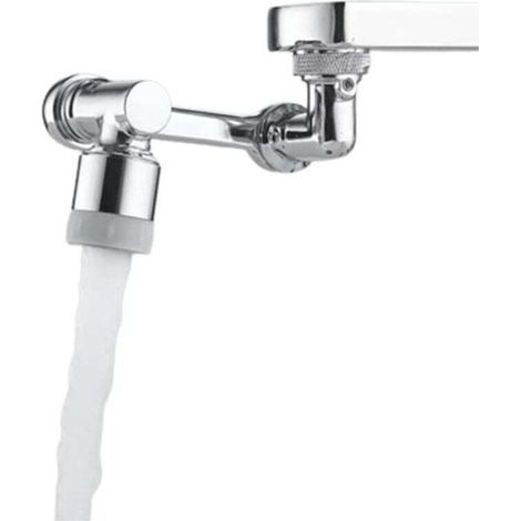 Aeratore universale per rubinetto, braccio robotico grandangolare ruotabile a 1080°, adattatore per ugello del rubinetto, prolunga per rubinetto da cucina, aeratore per rubinetto (1/4)