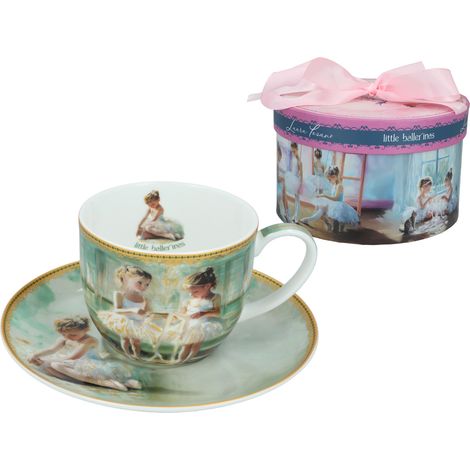 Elegante tazza con piattino L. Lozano, piccole ballerine in porcellana (1/5)