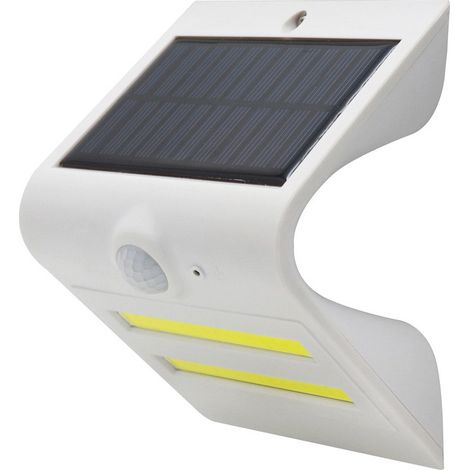 Applique solaire balisage + éclairage LED avec détecteur de mouvement, 1,5W, 180 lumens, 2 COB + 3 SMD blanche