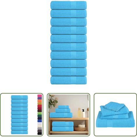 vidaXL Frottiertücher - Duschtücher FROGN 10 Stk. Türkis 70x140 cm 360 g/m² (1/5)