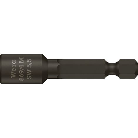 Inserti a bussola 869/4M con attacco da 6 mm, impugnatura a stella, lunghezza 50 mm, con calamita