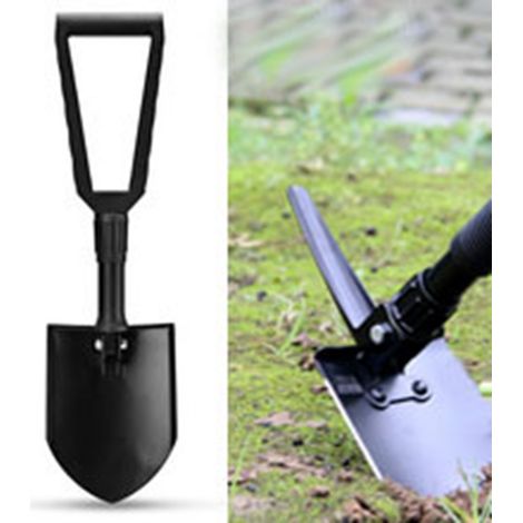 Équipement de Plein Air Pelle Pliante Multifonction Noire - Idéale pour Camping et Véhicules - Taille Moyenne - KZQ (1/5)