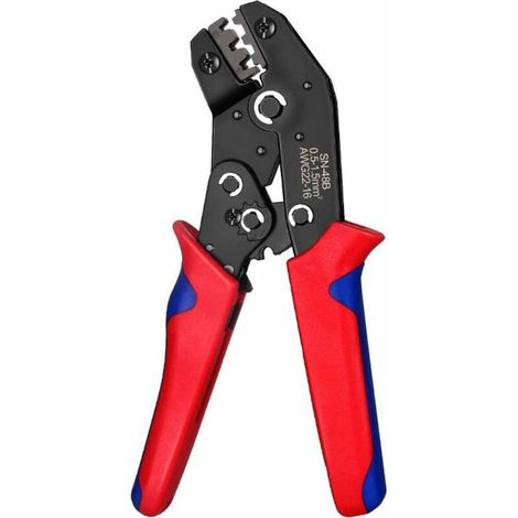 Pince a Sertir Cosse Electrique, Pinces à Sertir avec Poignée Ergonomique Disponible pour les Connecteurs de Fils électriques SN-48B (1/5)