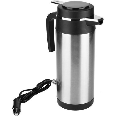 Borraccia termica per auto, bollitore elettrico per auto in acciaio inossidabile da 1200 ml, 12 V/24 V, scaldabagno termico, bollitore elettrico (24 V)