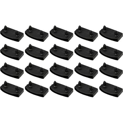 Support de Sommier à Lattes, Lot de 20 Pièces 53 mm, Embouts de Connexion pour Lattes de Lit Double, Fixation pour Cadre de Sommier, Noir (1/5)