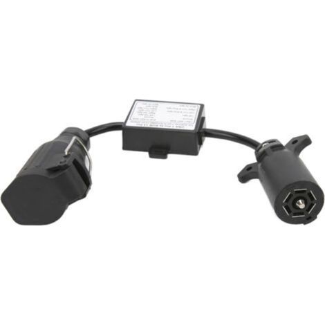 US 7-pin blade vehicle connector to European 13-pin round - For cars and lorries - Plastic (1/5)