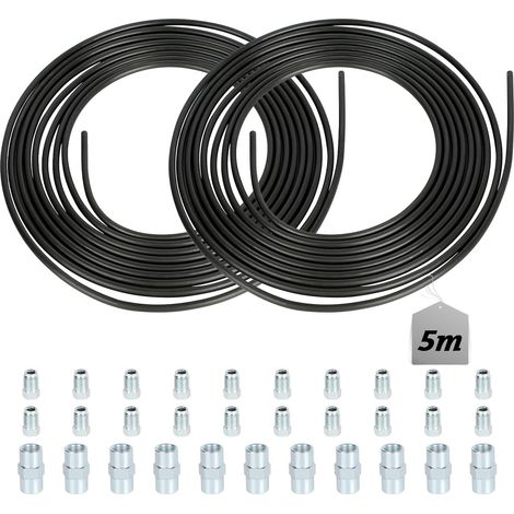 Tuyau de Frein, 2 Pcs Longueurs 5m, Ø 3/16" (4,75mm), Conduite Générale de Fein, Kit de Conduite Générale de Frein de Rechange pour Automobile (1/5)
