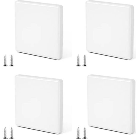 4 pièces de cache-prises, Cache-prises blanc 8,6 x 8,6 cm, Cache-prise pour boîtier encastré avec vis, Cache-prise pour prises ou interrupteurs inutilisés (1/5)