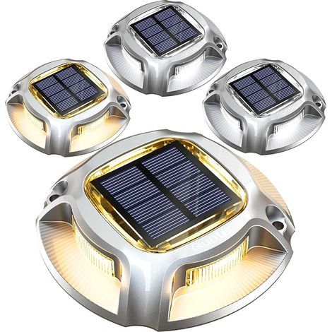 4Pcs Lampe Solaire Extérieure Etanche IP68 Balise Solaire Jardin (1/5)