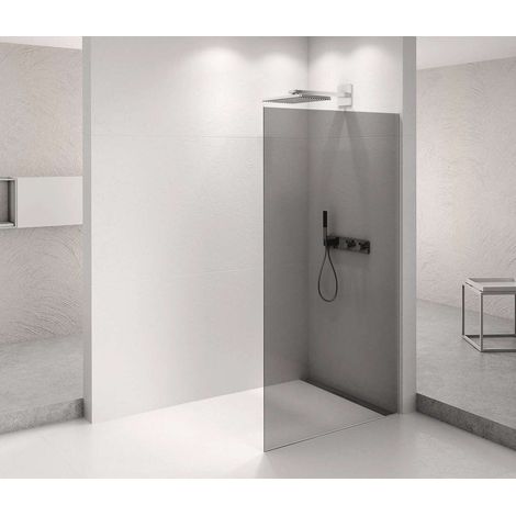 Polysan Architex - Parete doccia 136,2x210 cm, Antidrop, vetro fumé/cromo AXC140SC (1/2)