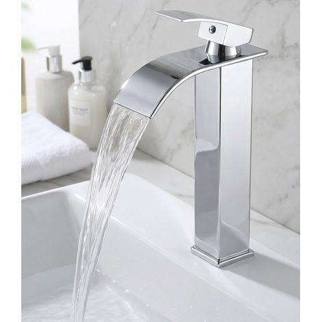 Robinet Lavabo Mitigeur Monocommande en Laiton Massif Chromé, Cartouche Céramique, Économie d’Eau pour Salle de Bains WC (1/5)