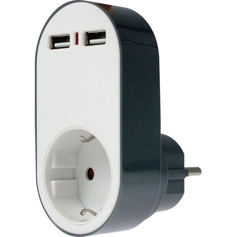 as - Schwabe 2-fach USB Ladegerät 5V/2400mA, Schuko IP20