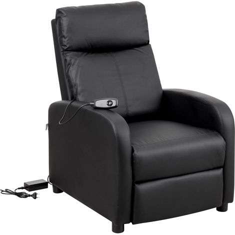 Baroni Home Poltrona Reclinabile in Soft Foam, con Recliner Elettrico con Telecomando, Poggiapiedi, Piedini Antiscivolo, Poltrona Relax Comoda e Facile da Montare, Nero, 66x75x99 cm (1/5)