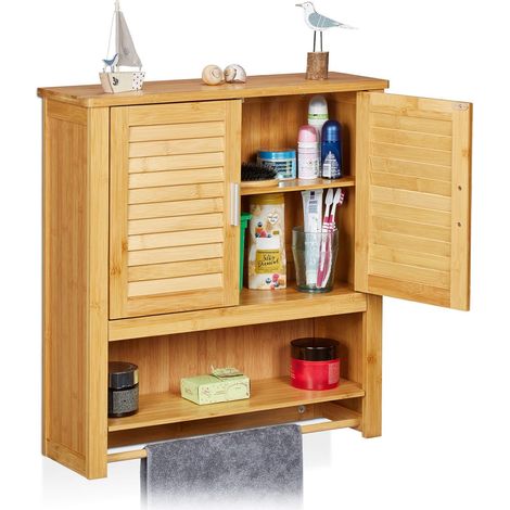 Wandschrank lamell bambus 883